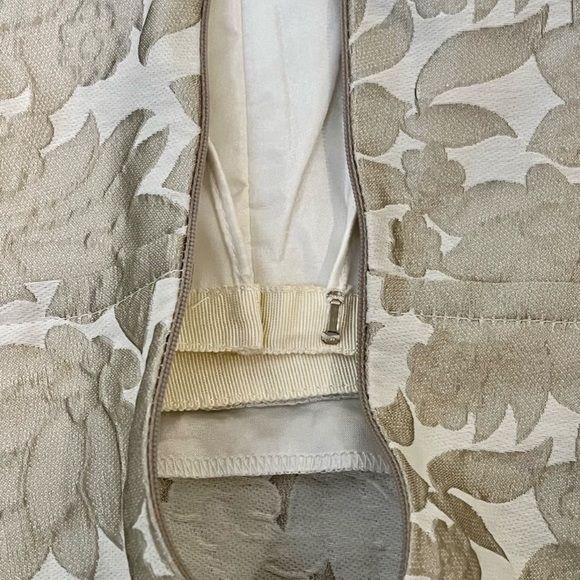 Strapless mini dress cream taupe brocade Cynthia Steffe - Picture 6 of 11